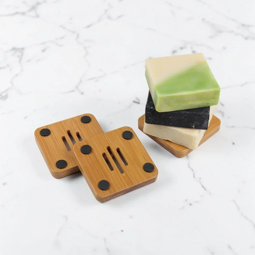 Set Of 3 Eco Friendly Natural Bamboo Soap Holder